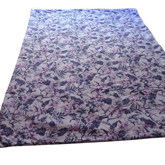 Handmade Reversible Hawaiian Quilt Beach Picnic Blanket Carrying Case Purple - Picture 3 of 15